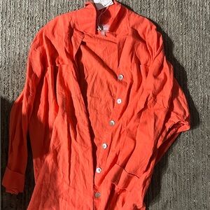 Show Me Your MuMu Men's Vibrant Orange Shirt Jacket